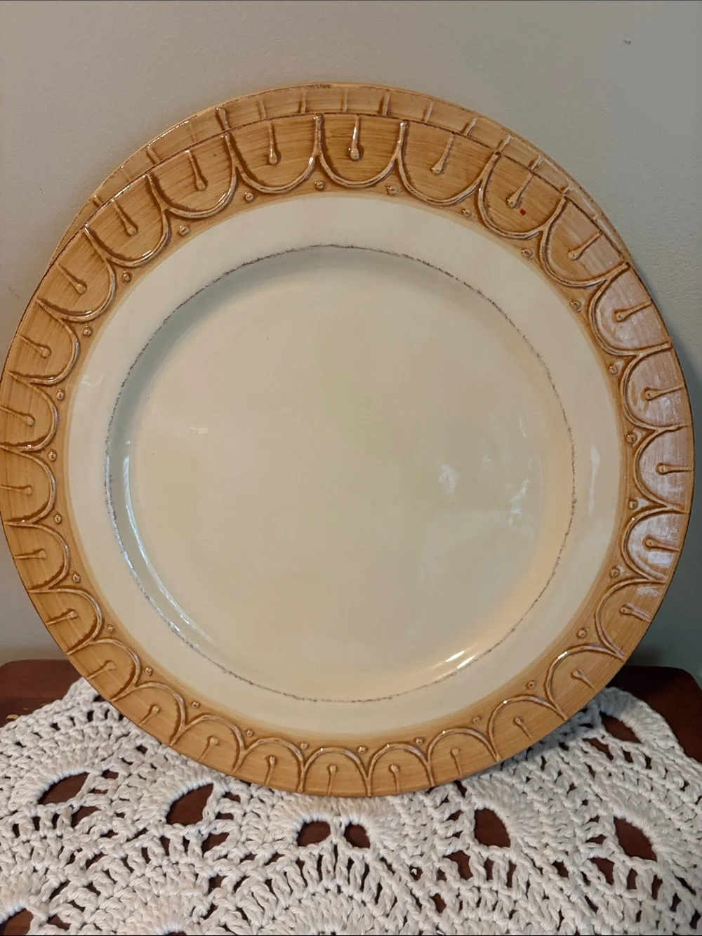 Pier 1 Set of 2 Gemma Baroque Large Embossed Dinner Plates